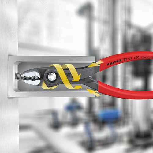 Клещи с фронтальным и боковым захватами, зев 3-16 мм, длина 150 мм, обливные ручки, TwinGrip - фото 5