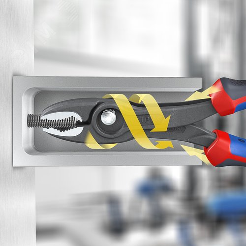 Клещи с фронтальным и боковым захватами, зев 3-16 мм, длина 150 мм, трехкомпонентные ручки, TwinGrip - фото 3