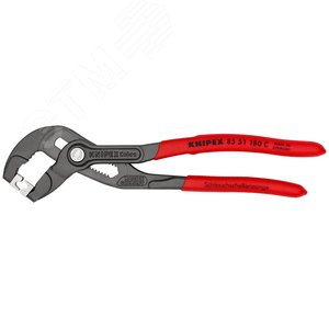 Щипцы для хомутов с защёлкой L-180 мм Cr-V серые узкая голова для труднодоступных мест - фото 3