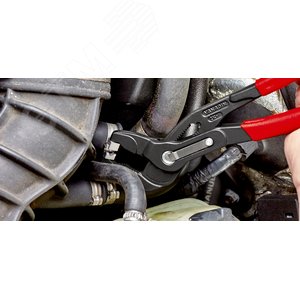 Щипцы для хомутов с защёлкой L-250 мм Cr-V серые узкая голова для труднодоступных мест - фото 5