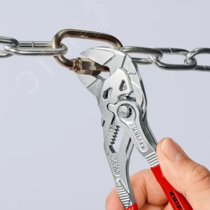 Клещи переставные - гаечный ключ 40 мм (1 1/2 )   L-180 мм Cr-V хромированные обливные рукоятки KN  -8603180 KN-8603180 KNIPEX - 7