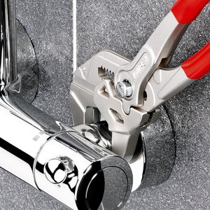 Клещи переставные - гаечный ключ 27 мм (1) L-150 мм Cr-V хромированные обливные рукоятки блистер - фото 4