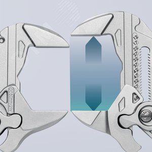 Клещи переставныеавные - гаечный ключ 60 мм (2 3/8) L-300 мм Cr-V хромированные обливные рукоятки блистер KN-8603300SB KNIPEX - 8