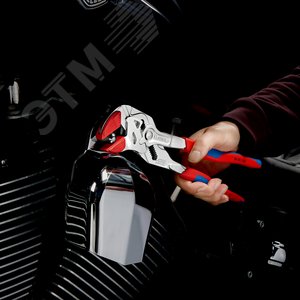 Клещи переставные - гаечный ключ 52 мм (2) L-250 мм Cr-V хромированные 2-компонентные рукоятки блистер - фото 7