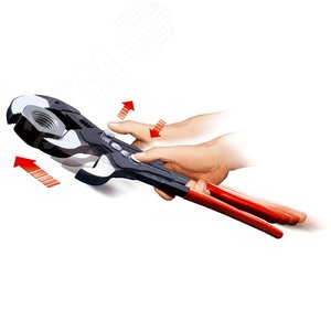 Клещи переставные COBRA сантехнические с фиксатором 115 мм (4 1/2) под ключ 120 мм L-560 мм Cr-V серые обливные рукоятки - фото 8