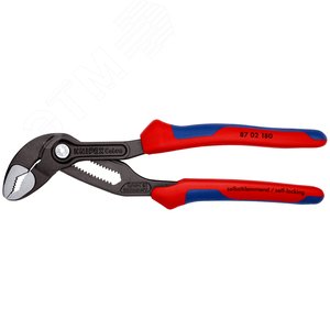 Клещи переставные COBRA сантехнические с фиксатором 42 мм (1 1/2) под ключ 36 мм L-180 мм Cr-V серые 2-компонентные рукоятки - фото 3