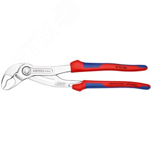 Клещи переставные COBRA сантехнические с фиксатором 70 мм (2 3/4) под ключ 60 мм L-300 мм Cr-V хромированные 2-компонентные рукоятки - фото 3