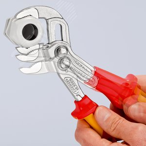 Клещи переставные COBRA сантехнические с фиксатором VDE 1000V 50 мм (2) под ключ 46 мм L-250 мм диэлектрические Cr-V хромированные 2-компонентные рукоятки - фото 5