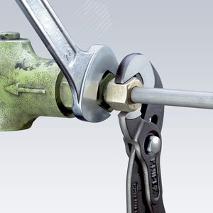 Клещи переставные RAPTOR - гаечный ключ 10 - 32 мм (3/8 - 1 1/4) L-250 мм Cr-V серые обливные рукоятки блистер - фото 4