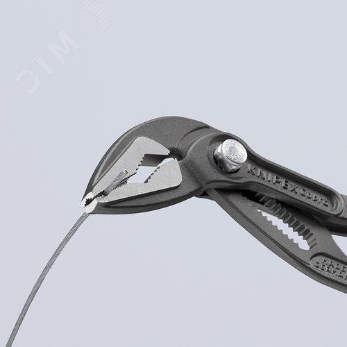 Клещи переставные, тонкие, зев 32 мм, длина 180 мм, фосфатированные, обливные ручки, SB, COBRA ES - фото 5