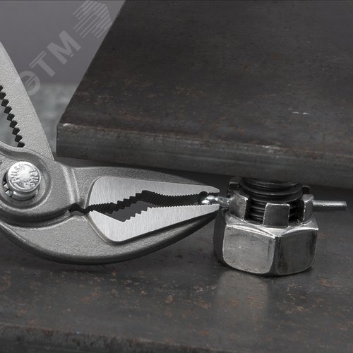 Клещи переставные, тонкие, зев 32 мм, длина 180 мм, фосфатированные, обливные ручки, SB, COBRA ES - фото 7