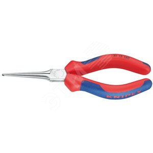 Изображение товара Длинногубцы плоские прямые гладкие губки 55 мм L-160 мм хромированные двукомпонентные рукоятки (шт)