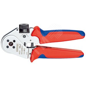 Пресс-клещи для тетрагональной опрессовки точеные контакты 008-25мм (AWG 28-13) контакт макс5мм L=180мм хромированные двухкомпонентные рукоятки - фото 1