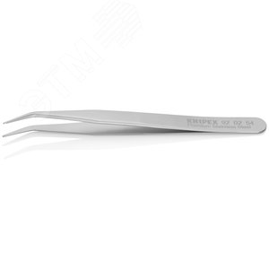 Пинцет захватный прецизионный гладкие губки под 85° особо прочные кончики L-120 мм хромоникелевая нержавеющая сталь антимагнитный KN-921252 - фото 2