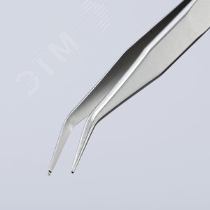 Пинцет захватный прецизионный гладкие губки под 85° особо прочные кончики L-120 мм хромоникелевая нержавеющая сталь антимагнитный KN-921252 - фото 5
