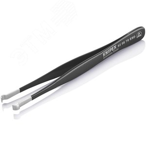 Пинцет ESD захватный прецизионный гладкие губки для захвата горизонтально расположенных цилиндрических деталей диаметром 10 мм антистатический L-120 мм нержавеющая хромоникелевая сталь хромированный - фото 3