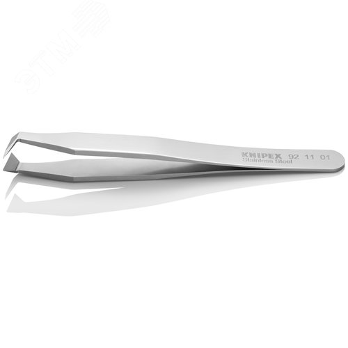 Пинцет режущий мартенситная сталь, 115 мм, гладкие изогнутые губки - фото 2