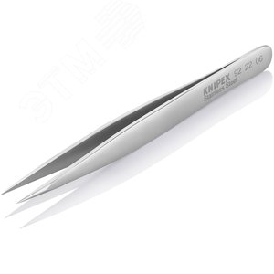 Пинцет захватный прецизионный заострённые гладкие губки L-120 мм хромоникелевая нержавеющая сталь антимагнитный - фото 3