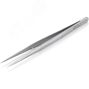 Пинцет захватный прецизионный с направляющим штифтом тонкие зазубренные губки L-155 мм хромоникелевая сталь антимагнитный кислотостойкий - фото 3