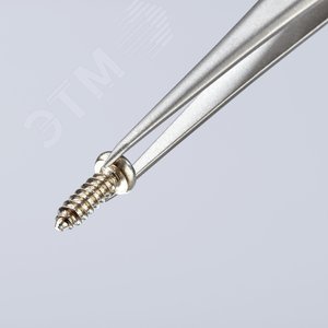 Пинцет захватный прецизионный заострённые гладкие губки L-120 мм титан нержавеющий антимагнитный кислотостойкий - фото 4