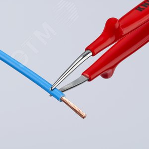 Пинцет VDE 1000V захватный прецизионный зазубренные губки с тонкими кончиками пружинная сталь хромированный L-150 мм - фото 4