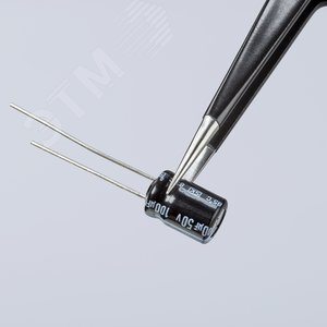 Пинцет ESD захватный прецизионный гладкие губки американской формы длинные кончики антистатический L-135 мм нержавеющая хромоникелевая сталь хромированный - фото 4