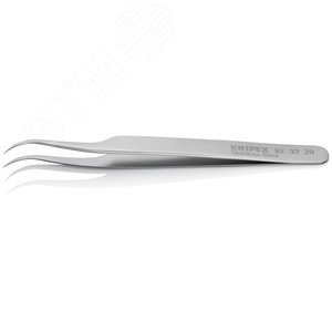 Пинцет захватный прецизионный особо тонкие серповидные губки под 45° L-120 мм хромоникелевая нержавеющая сталь антимагнитный кислотостойкий - фото 2