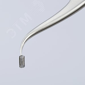Пинцет захватный прецизионный особо тонкие серповидные губки под 45° L-120 мм хромоникелевая нержавеющая сталь антимагнитный кислотостойкий - фото 4