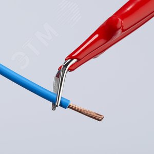 Пинцет VDE 1000V захватный прецизионный зазубренные губки с тонкими кончиками под 45° пружинная сталь хромированный L-150 мм - фото 4