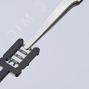 Пинцет захватный прецизионный гладкие скругленные губки 2 мм L-125 мм антимагнитный кислотостойкий нержавеющая хромоникелевая сталь KN-928418 - фото 4