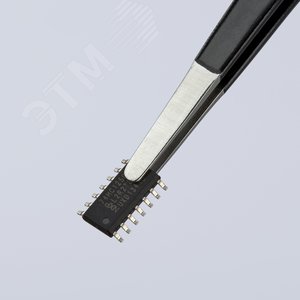 Пинцет ESD захватный прецизионный гладкие скруглённые губки 2 мм антистатический L-120 мм нержавеющая хромоникелевая сталь хромированный - фото 5