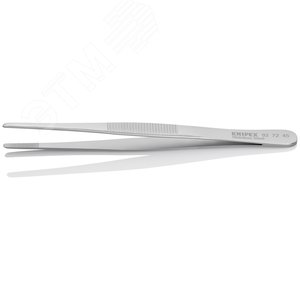Пинцет захватный прецизионный закруглённые зазубренные губки шириной 35 мм хромоникелевая сталь нержавеющий немагнитный L-145 мм - фото 2