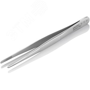 Пинцет захватный прецизионный закруглённые зазубренные губки шириной 35 мм хромоникелевая сталь нержавеющий немагнитный L-145 мм - фото 3