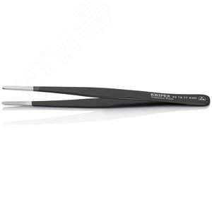 Пинцет ESD захватный прецизионный зазубренные скруглённые губки 35 мм антистатический L-145 мм нержавеющая хромоникелевая сталь хромированный - фото 2