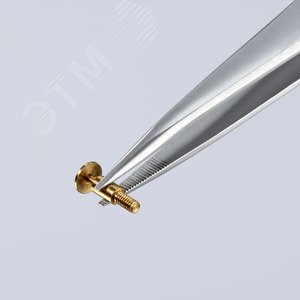 Пинцет захватный прецизионный гладкие скругленные губки 2 мм L-125 мм антимагнитный кислотостойкий нержавеющая хромоникелевая сталь - фото 5