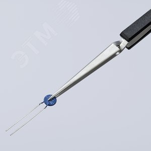 Пинцет крестовидный тонкие зазубренные губки L-160 мм пружинная сталь хромированный - фото 5