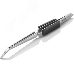 Пинцет крестовидный тонкие зазубренные губки под 45° L-160 мм пружинная сталь хромированный - фото 3