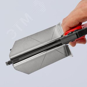 Ножницы для реза пластмассы и кабель-каналов толщиной профиля до 4 мм нож сменный 110 мм L-275 мм легкий рез за счёт специального коленчатого рычага чёрные 2-компонентные рукоятки - фото 8