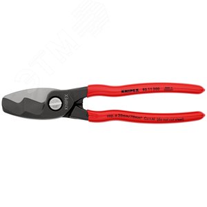 Кабелерезка - с двойными режущими кромками резка - кабель 20мм (70мм AWG 2/0) L=200мм обливные рукоятки блистер цвет черный KN-9511200SB KNIPEX - 3