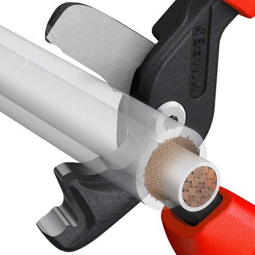 Кабелерез, ступенчатый рез, диаметр 23 мм (120 мм), длина 225 мм, фосфатированный, 3К ручки, SB, StepCut XL - фото 5