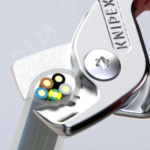 Кабелерез STepCuT VDE 1000V ступенчатый рез рез: кабель d 15 мм (50 мм AWG 1/0) L-160 мм диэлектрический хромированный двукомпонентные рукоятки с держателем-еврослот - фото 7