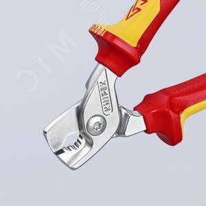 Кабелерез STepCuT VDE 1000V ступенчатый рез рез: кабель d 15 мм (50 мм AWG 1/0) L-160 мм диэлектрический хромированный двукомпонентные рукоятки с держателем-еврослот - фото 11