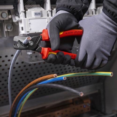 Кабелерез, ступенчатый рез, диаметр 23 мм (120 мм), длина 225 мм, хром, двухкомпонентные диэлектрические ручки, SB, StepCut XL VDE - фото 4