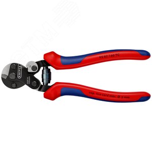 Тросорез компактный для реза шинного корда рез кабель 2мм особо прочный проволочный трос (1960 Н/мм) 2мм с пружиной L=160мм черный двухкомпонентные рукоятки - фото 3