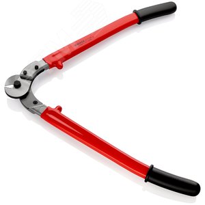 Тросорез VDE 1000V для реза сталеалюминиевого ACSR кабеля резка - кабель 150мм проволочный трос 14мм проволока средней твердости 9мм L=600мм диэлектрический обливные рукоятки - фото 2