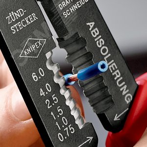 Пресс-клещи для резки и зачистки кабеля,          опрессовки наконечников и штекеров, 240 мм,       двухкомпонентные рукоятки KN-9722240 KNIPEX - 7