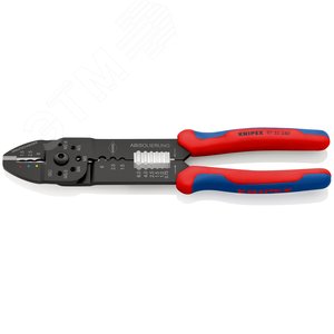 Пресс-клещи для резки и зачистки кабеля опрессовки кабельных наконечников и штекеров 3 гнезда обжим кабельных наконечников с изолятором и кабельных соединителей: 05-60 мм (AWG 20 - 10) j обжим кабельных наконечников без изолятора и кабельных соединителей: - фото 2