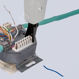 Инструмент для укладки кабелей LSA-Plus и их аналогов для укладки кабелей в каналы розетки и панели для кабелей типа UTP и STP 04 - 08 мм L-175 мм со встроенным крюком для вытягивания с разблокировкой - фото 6