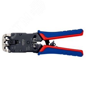 Пресс-клещи для штекеров типа RJ (WEsTern) для реза и зачистки плоских неэкранированных телефонных кабелей кол-во гнёзд: 3 RJ 10 (4-полюсный) 765 мм RJ 11/12 (6-полюсный) 965 мм RJ 45 (8-полюсный) 1168 мм L-200 мм чёрные 2-компонентные рукоятки блистер - фото 3