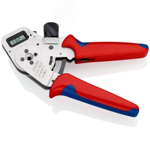 Пресс-клещи для тетрагональной опрессовки точеные контакты цифровая индикация размеров опрессовки 008-25мм (AWG 28-13) контакт макс5мм L=180мм - фото 3